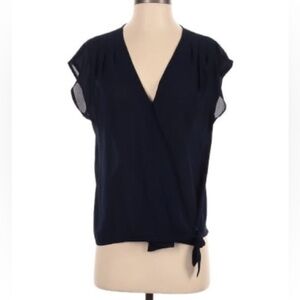 Needle & Thread Navy Wrap Blouse Dolman Sleeve Small